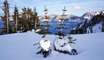 Crater Lake winter view
