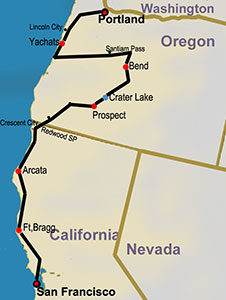 Map of San Francisco North Tour